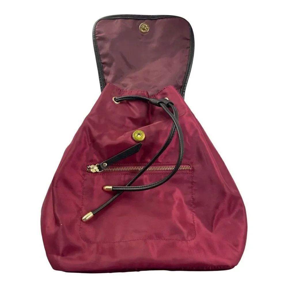Compact Rucksack Backpack in Magenta Trimmed in Black - Picture 4 of 14